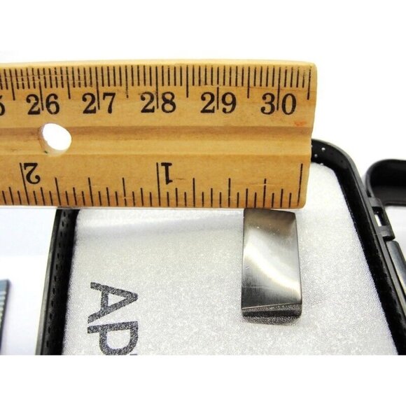 Apt. 9 Cufflinks Silver Tone Rectangular Tux Shirt Dress Suit Vintage IOB - Picture 8 of 9